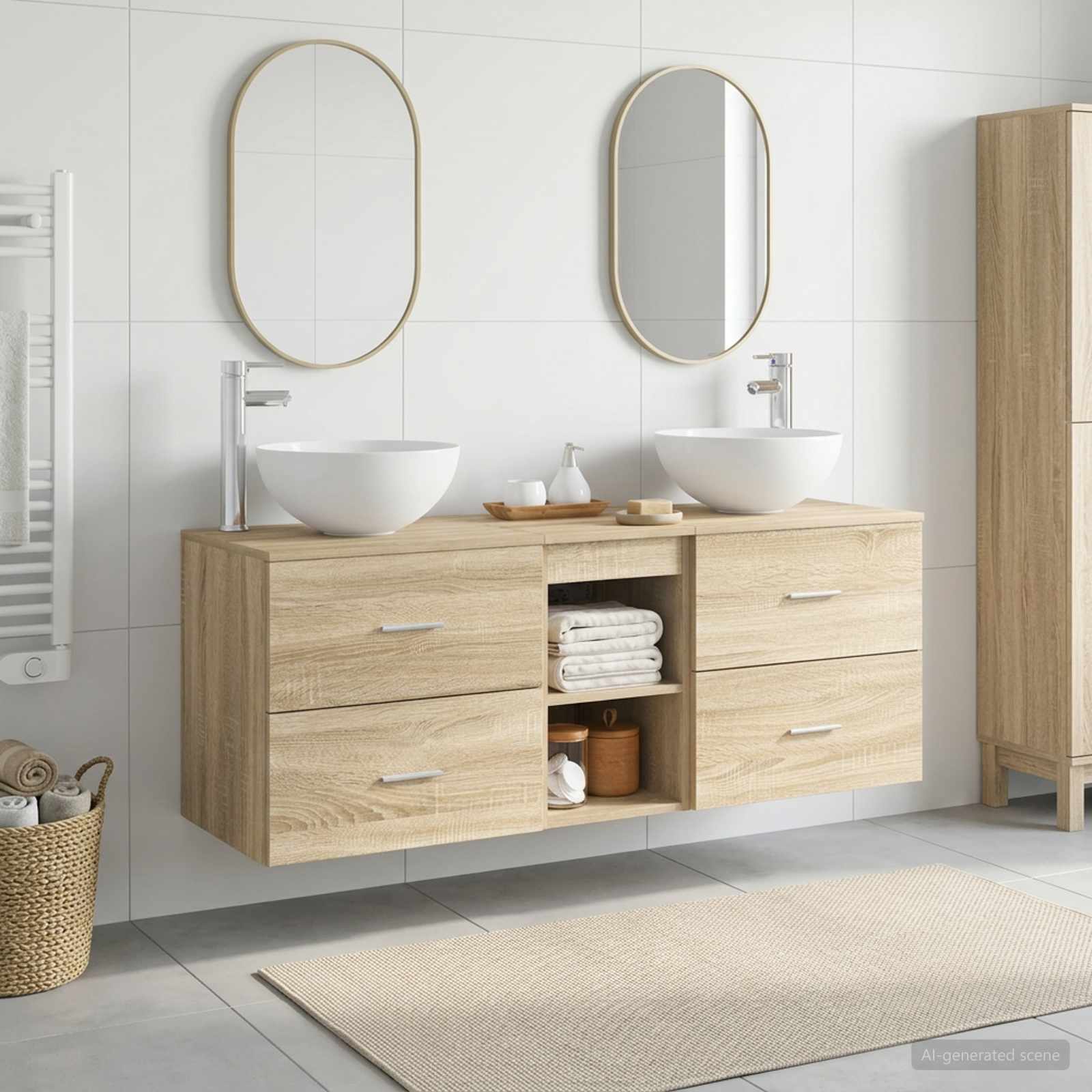 vidaXL Badkamerkastenset 3 st Wit 49,5 x 41 x 64,5 cm Bewerkt hout