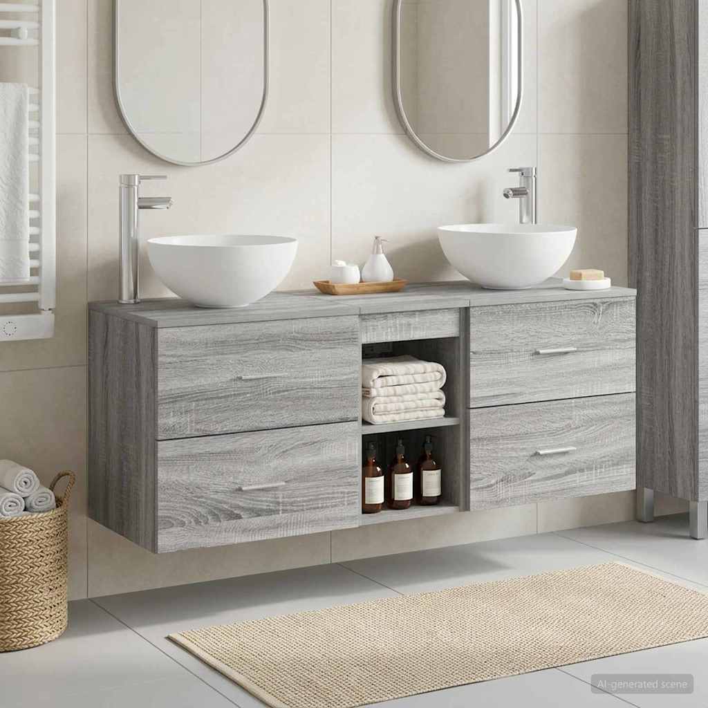 vidaXL Badkamerkastenset 3 st Wit 49,5 x 41 x 64,5 cm Bewerkt hout