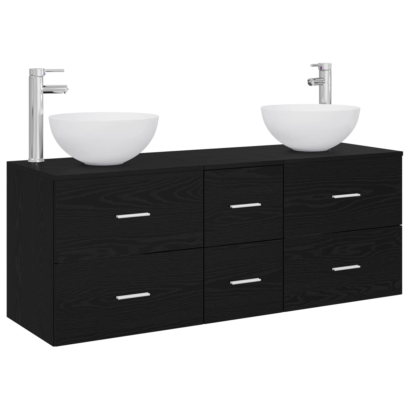 vidaXL Badkamerkastenset 3 st Wit 49,5 x 41 x 64,5 cm Bewerkt hout