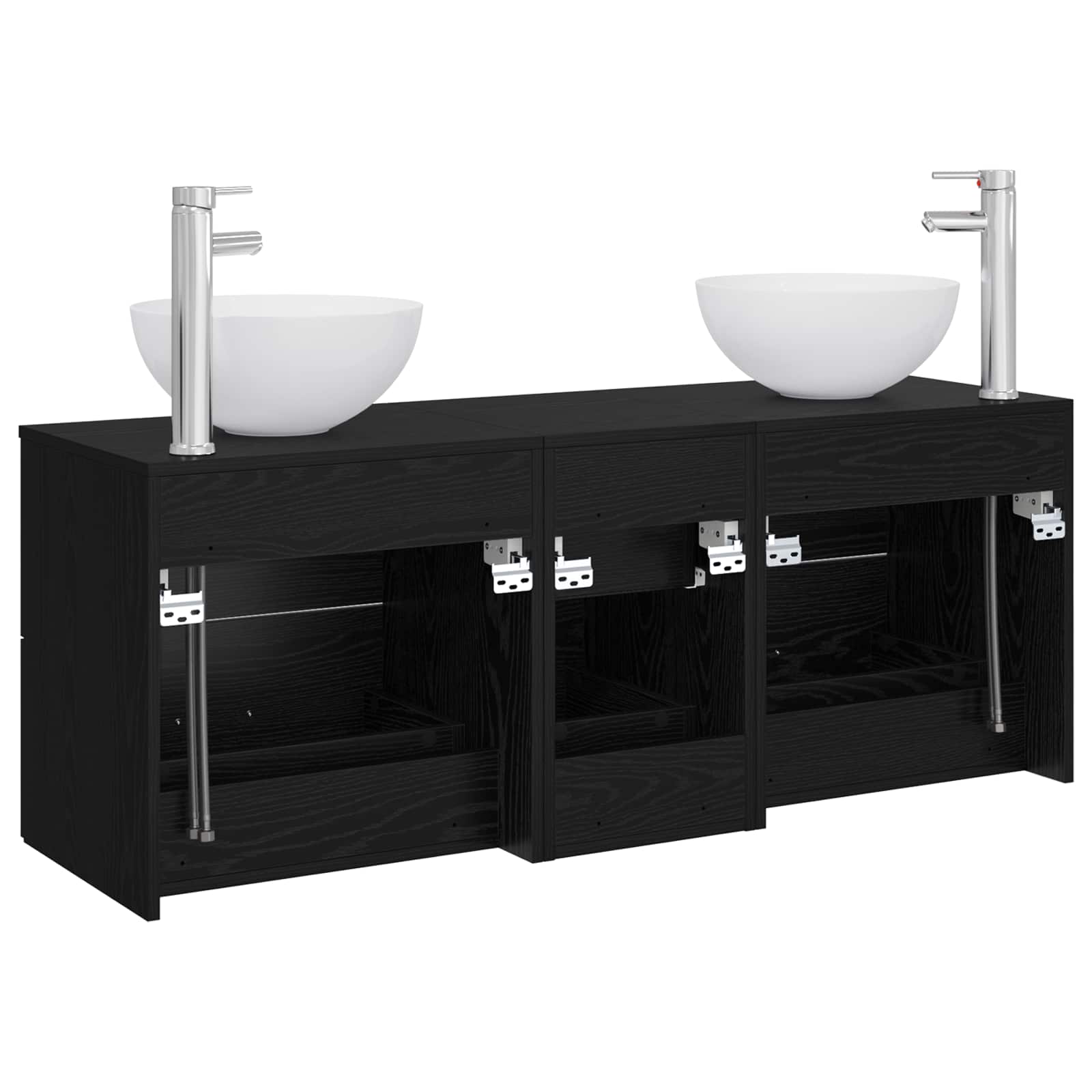 vidaXL Badkamerkastenset 3 st Wit 49,5 x 41 x 64,5 cm Bewerkt hout