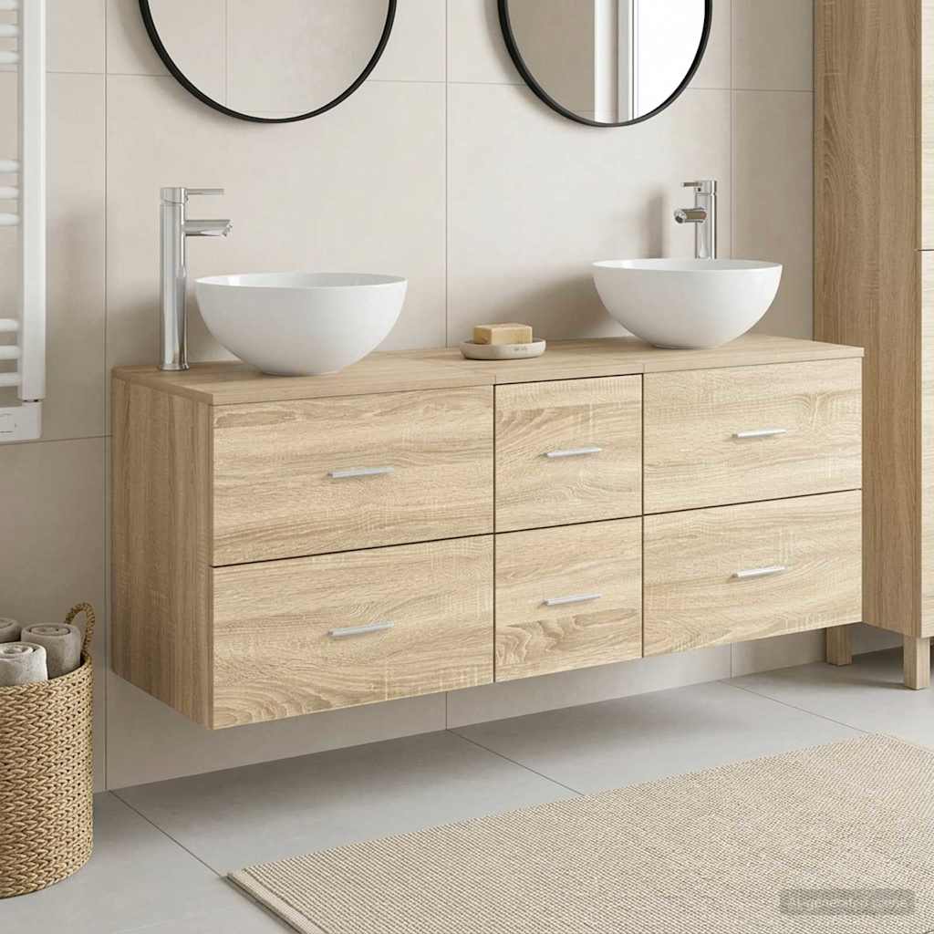 vidaXL Badkamerkastenset 3 st Wit 49,5 x 41 x 64,5 cm Bewerkt hout