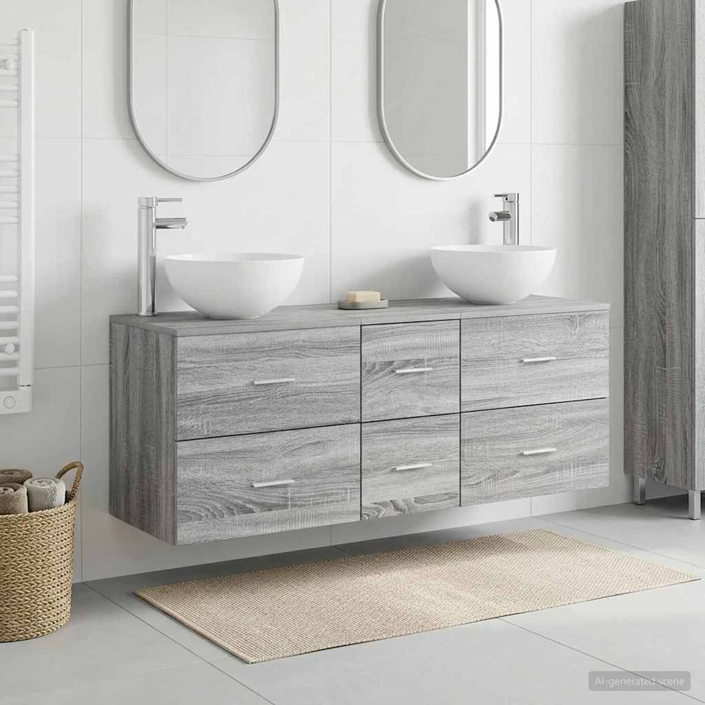vidaXL Badkamerkastenset 3 st Wit 49,5 x 41 x 64,5 cm Bewerkt hout