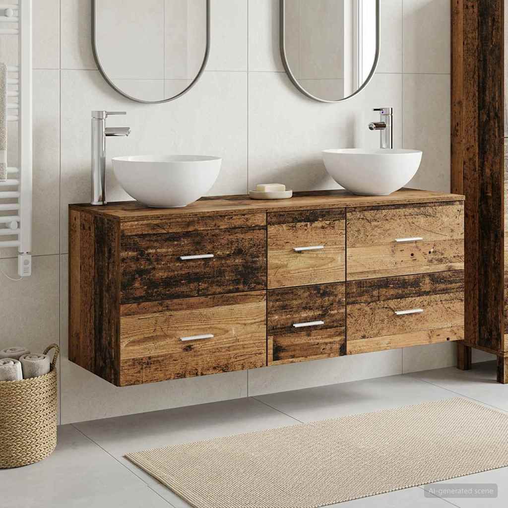 vidaXL Badkamerkastenset 3 st Wit 49,5 x 41 x 64,5 cm Bewerkt hout