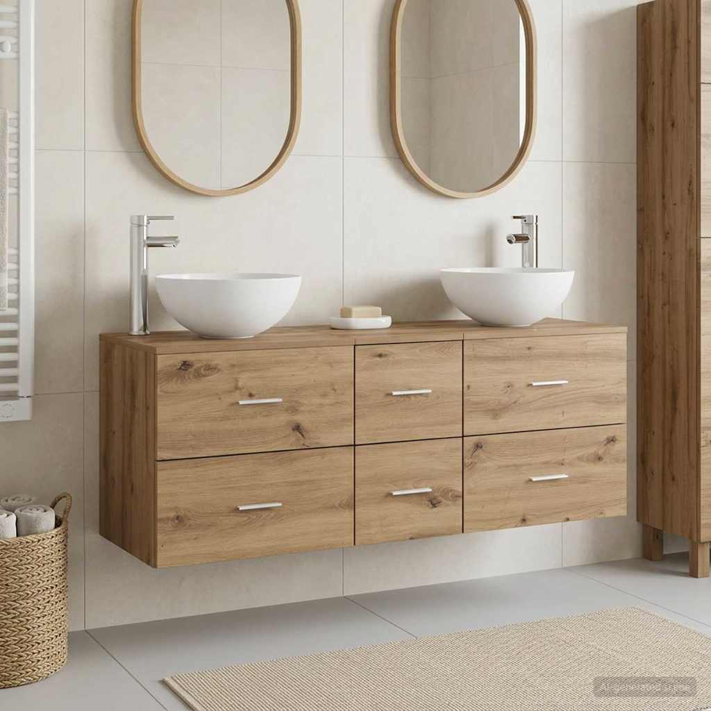 vidaXL Badkamerkastenset 3 st Wit 49,5 x 41 x 64,5 cm Bewerkt hout