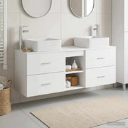 vidaXL Badkamerkastenset 3 st Wit 49,5 x 41 x 63 cm Bewerkt hout