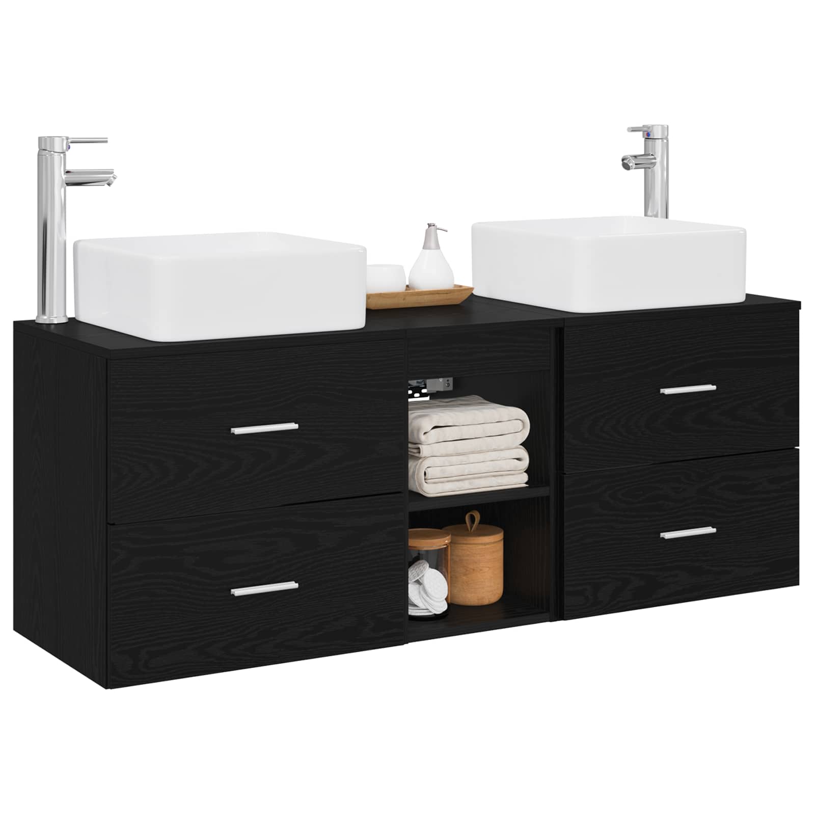vidaXL Badkamerkastenset 3 st Wit 49,5 x 41 x 63 cm Bewerkt hout