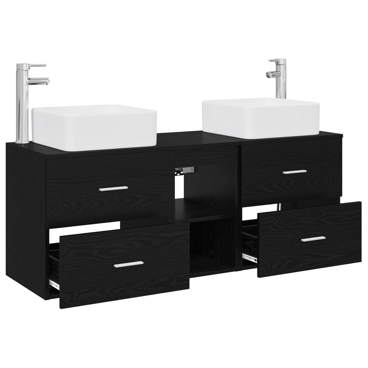 vidaXL Badkamerkastenset 3 st Wit 49,5 x 41 x 63 cm Bewerkt hout