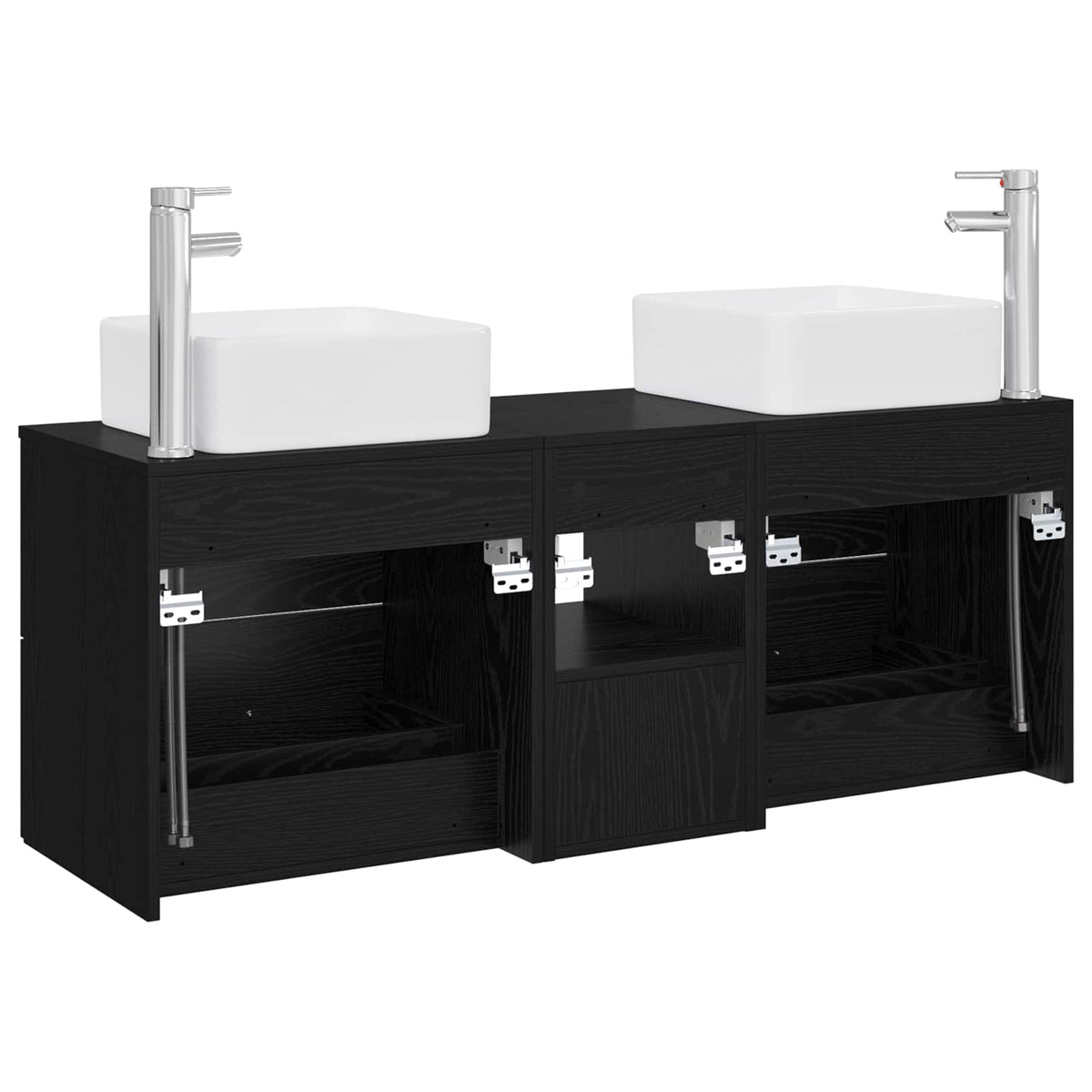 vidaXL Badkamerkastenset 3 st Wit 49,5 x 41 x 63 cm Bewerkt hout