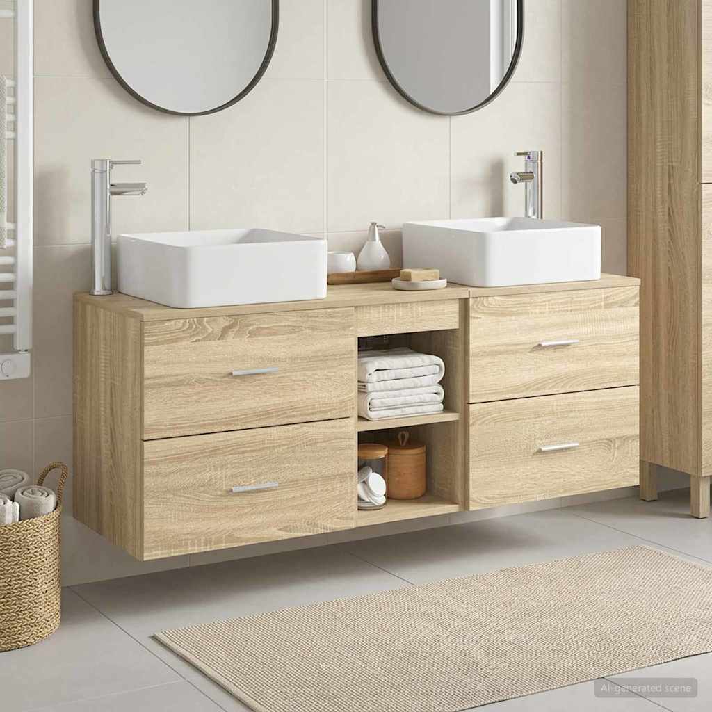 vidaXL Badkamerkastenset 3 st Wit 49,5 x 41 x 63 cm Bewerkt hout