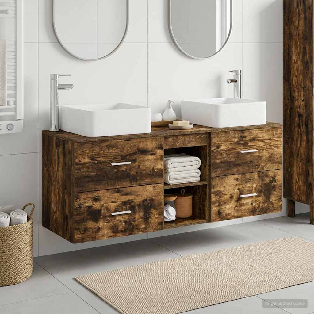 vidaXL Badkamerkastenset 3 st Wit 49,5 x 41 x 63 cm Bewerkt hout