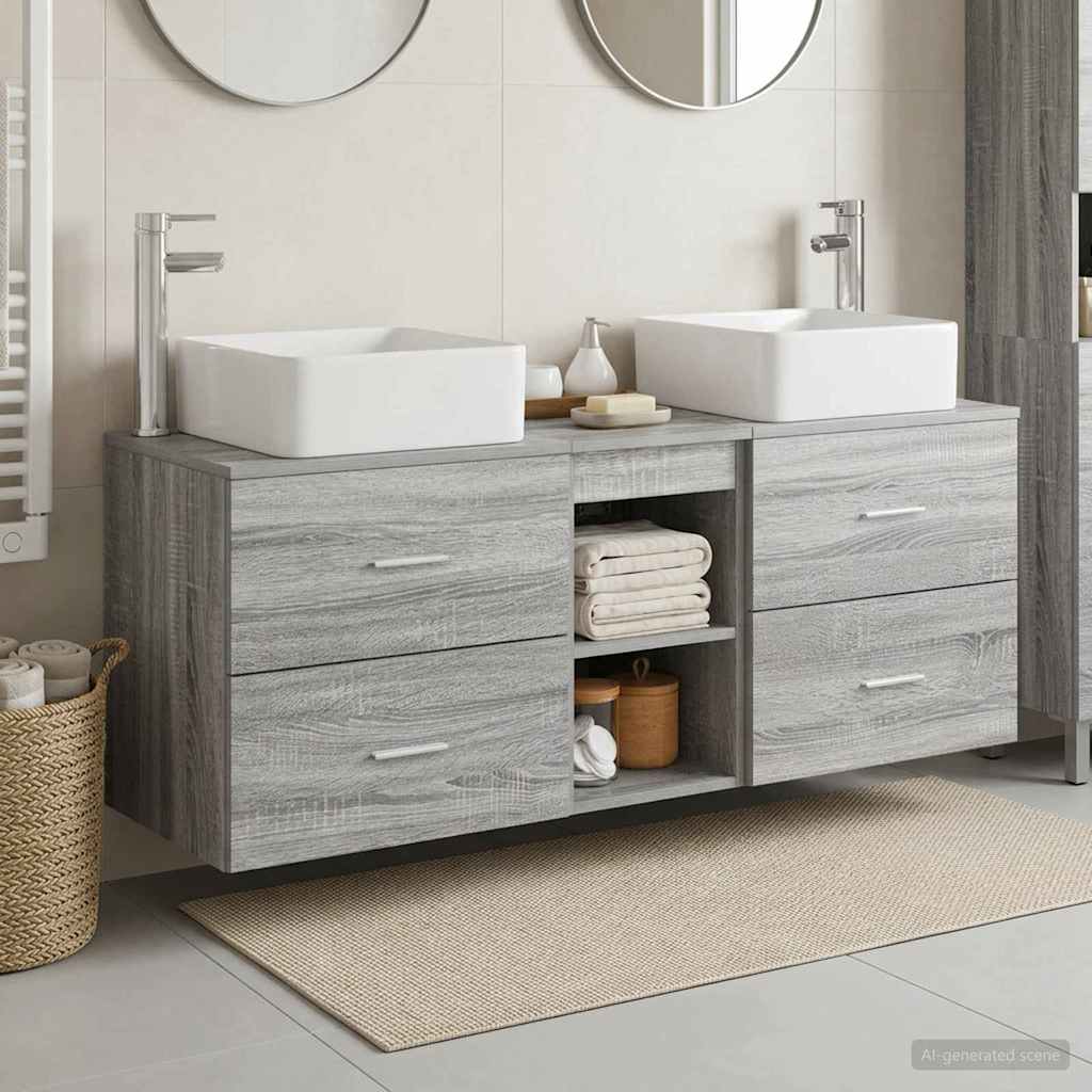 vidaXL Badkamerkastenset 3 st Wit 49,5 x 41 x 63 cm Bewerkt hout