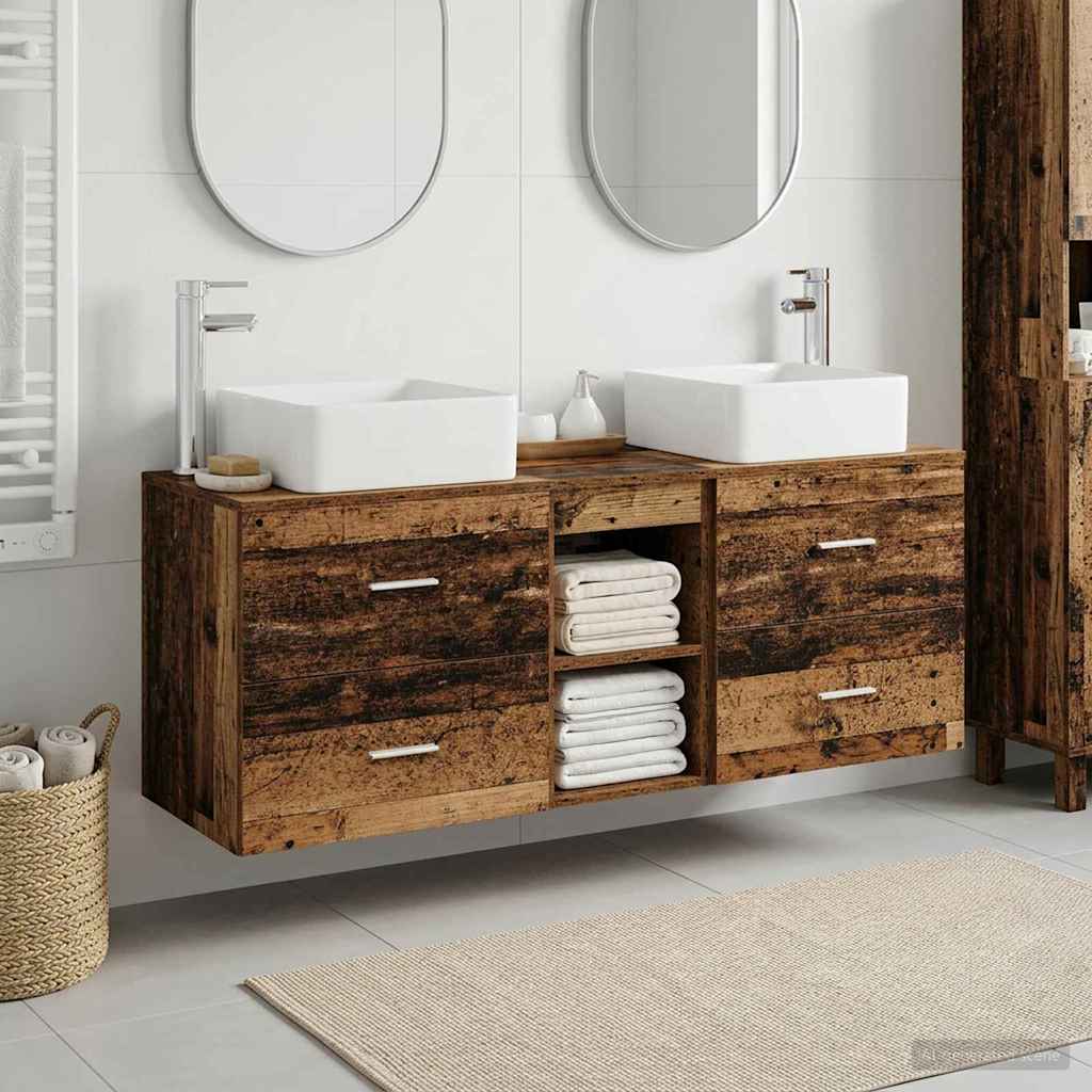 vidaXL Badkamerkastenset 3 st Wit 49,5 x 41 x 63 cm Bewerkt hout
