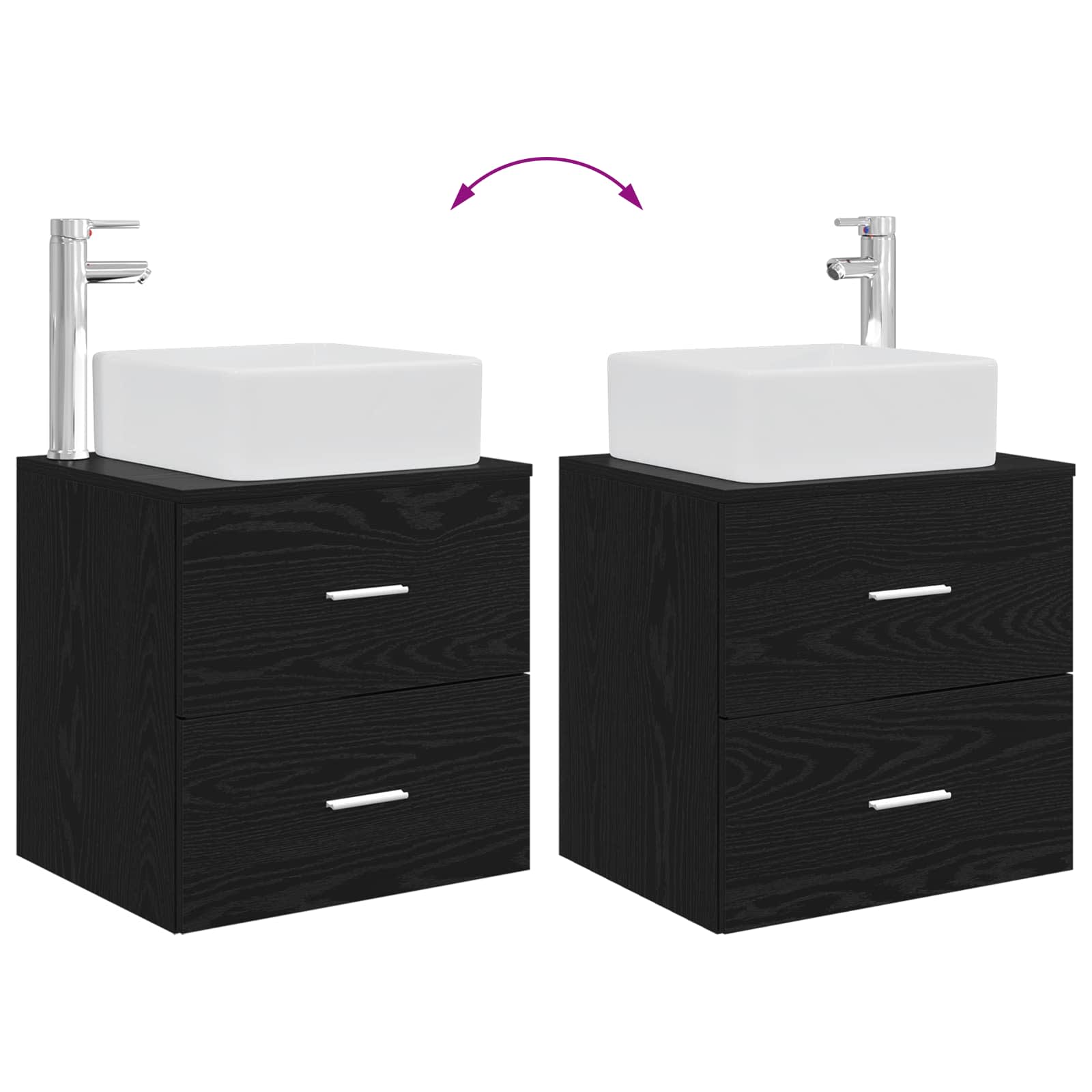 vidaXL Badkamerkastenset 3 st Wit 49,5 x 41 x 63 cm Bewerkt hout