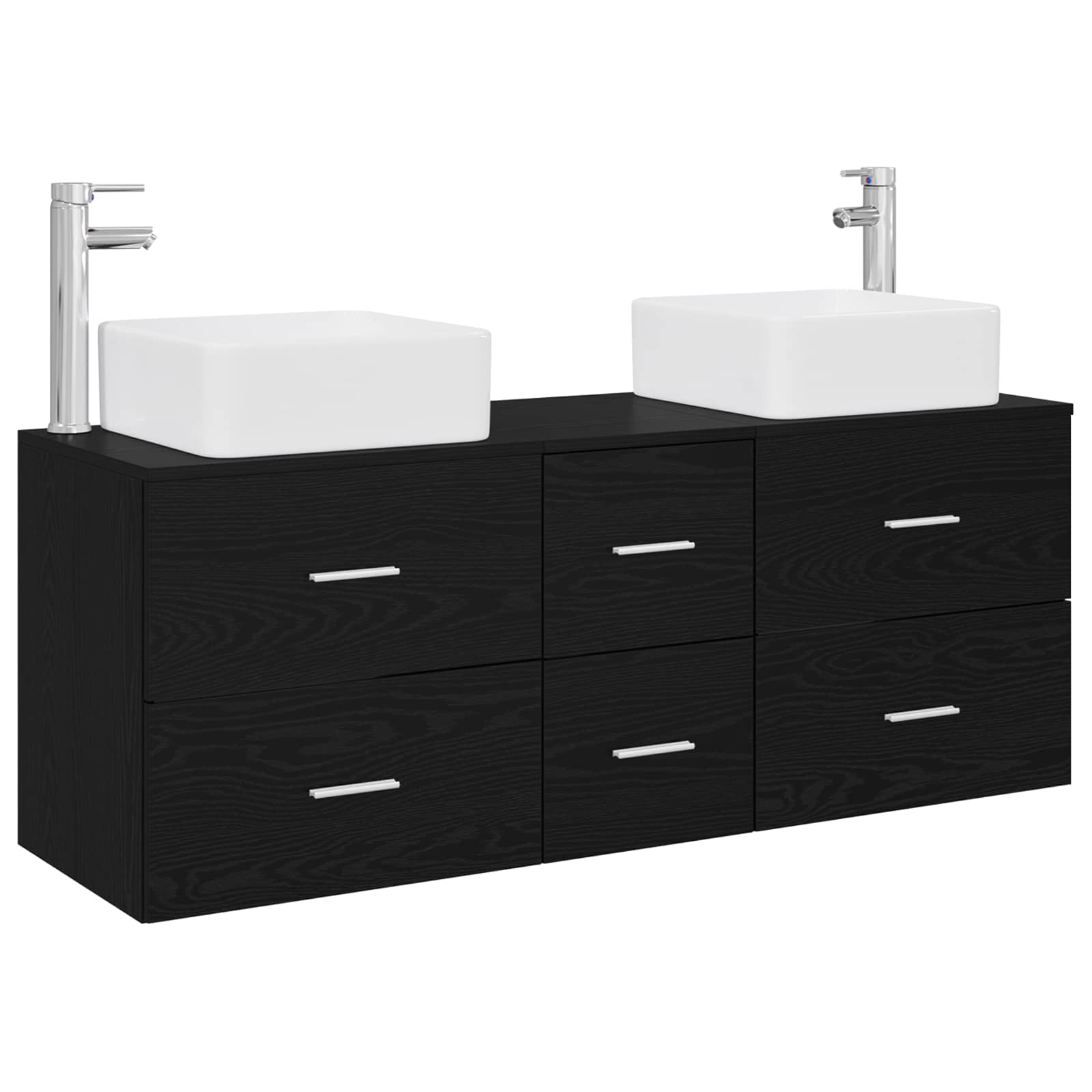 vidaXL Badkamerkastenset 3 st Wit 49,5 x 41 x 63 cm Bewerkt hout