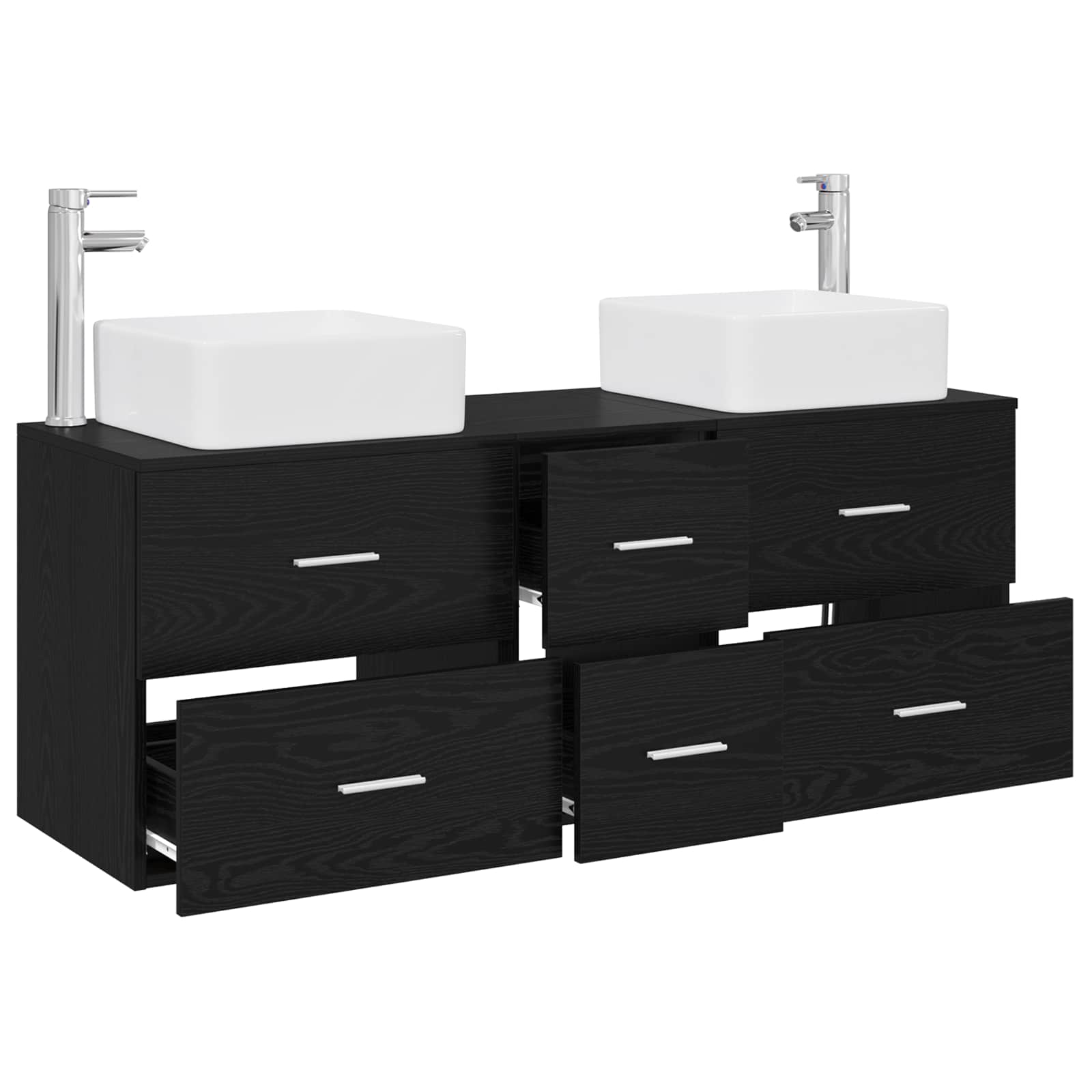 vidaXL Badkamerkastenset 3 st Wit 49,5 x 41 x 63 cm Bewerkt hout