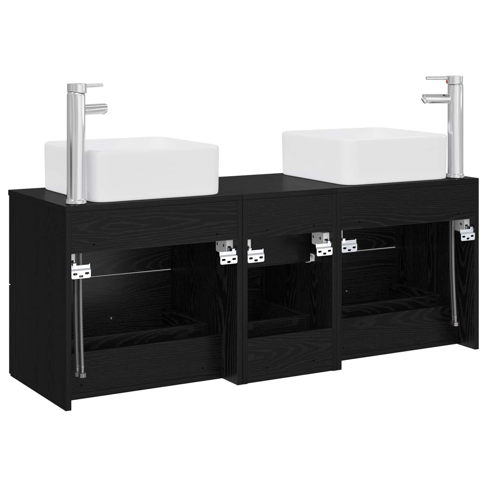 vidaXL Badkamerkastenset 3 st Wit 49,5 x 41 x 63 cm Bewerkt hout