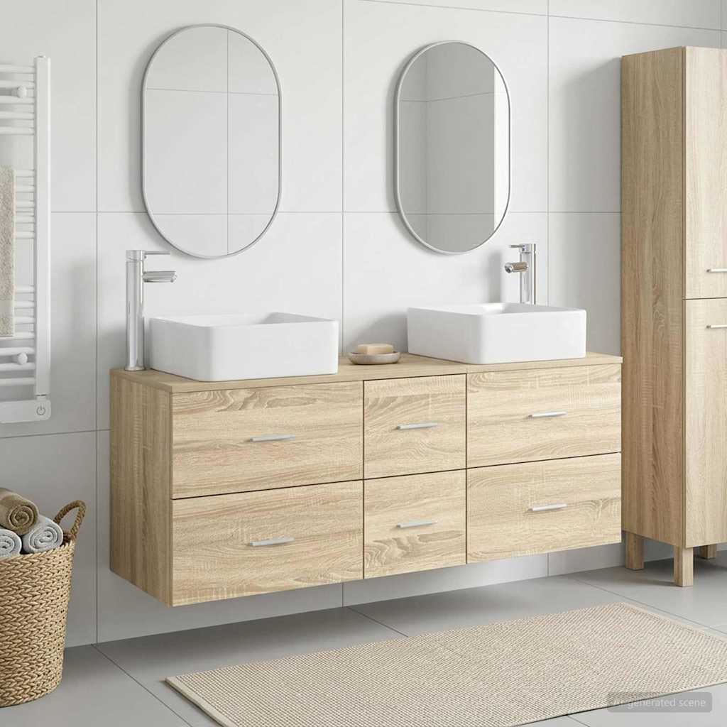 vidaXL Badkamerkastenset 3 st Wit 49,5 x 41 x 63 cm Bewerkt hout