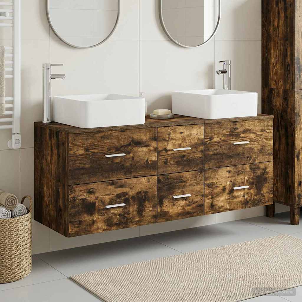 vidaXL Badkamerkastenset 3 st Wit 49,5 x 41 x 63 cm Bewerkt hout