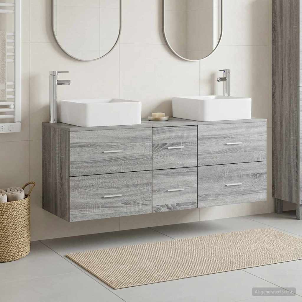 vidaXL Badkamerkastenset 3 st Wit 49,5 x 41 x 63 cm Bewerkt hout