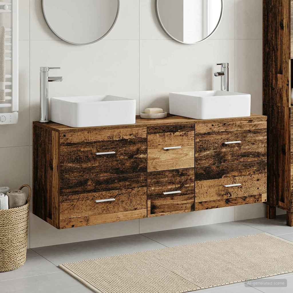 vidaXL Badkamerkastenset 3 st Wit 49,5 x 41 x 63 cm Bewerkt hout