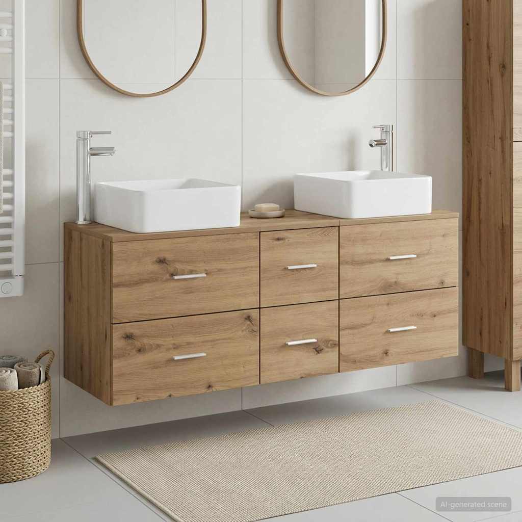 vidaXL Badkamerkastenset 3 st Wit 49,5 x 41 x 63 cm Bewerkt hout