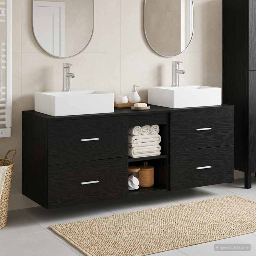 vidaXL Badkamerkastenset 3 st Wit 49,5 x 41 x 62,5 cm Bewerkt hout