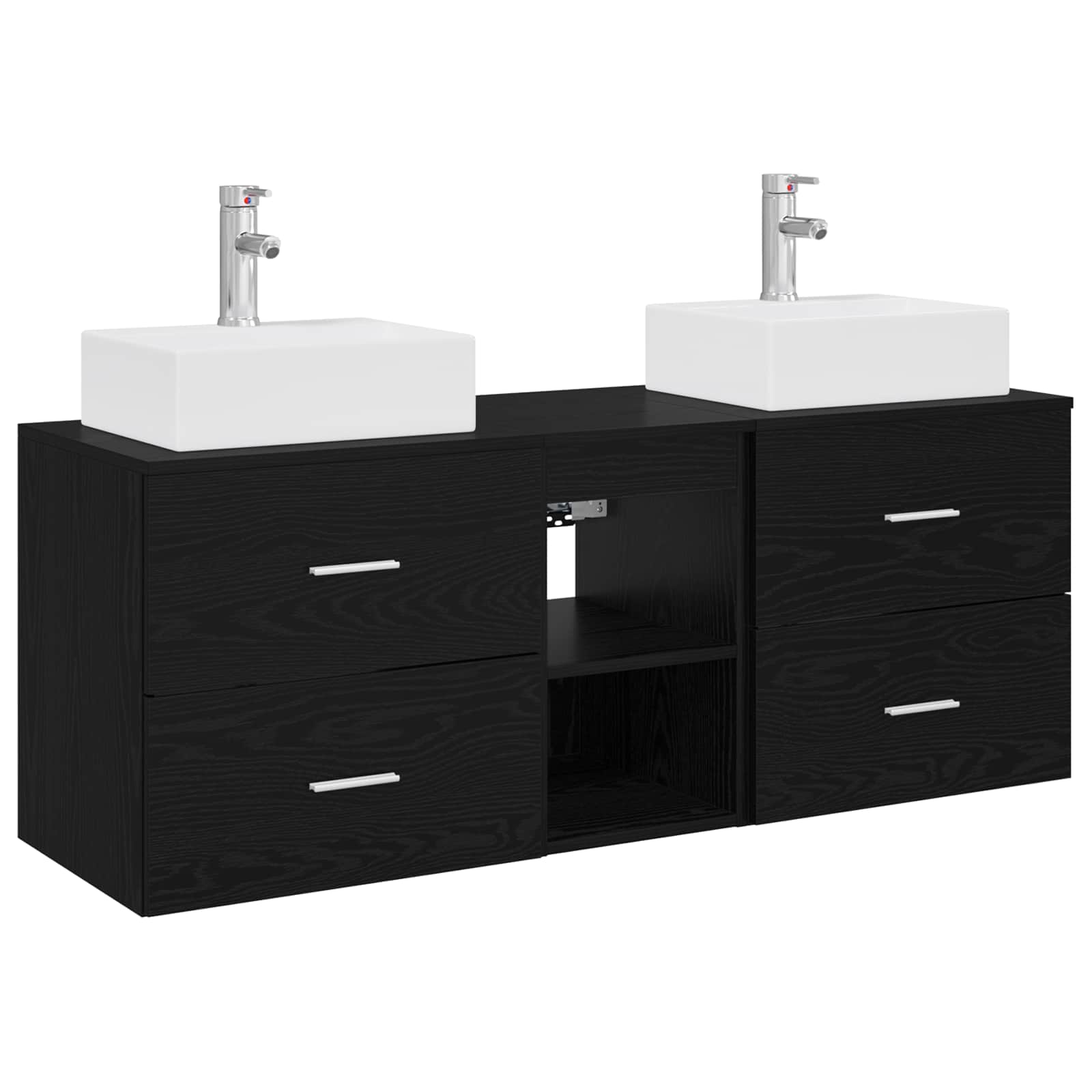 vidaXL Badkamerkastenset 3 st Wit 49,5 x 41 x 62,5 cm Bewerkt hout