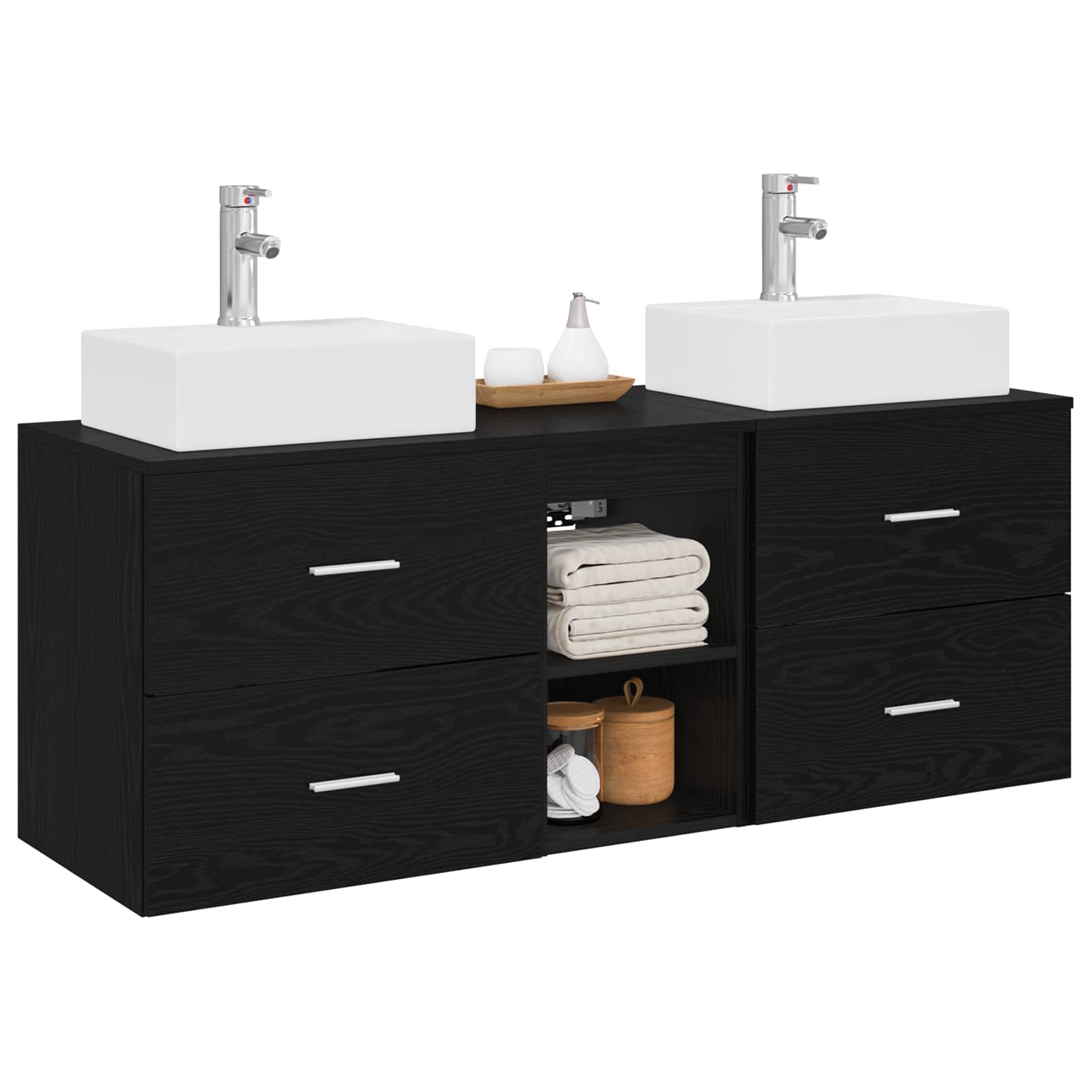 vidaXL Badkamerkastenset 3 st Wit 49,5 x 41 x 62,5 cm Bewerkt hout