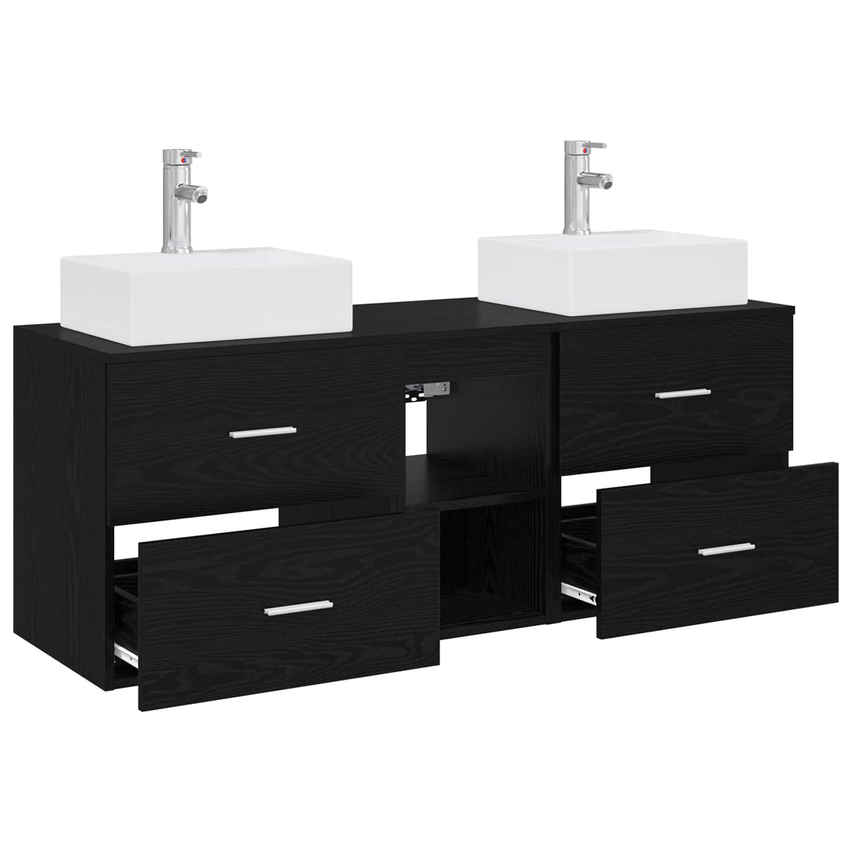 vidaXL Badkamerkastenset 3 st Wit 49,5 x 41 x 62,5 cm Bewerkt hout
