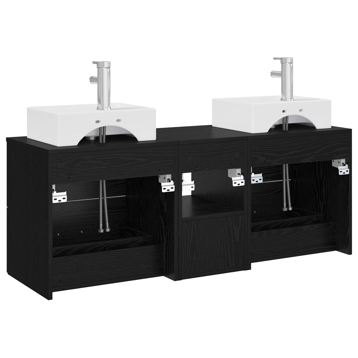 vidaXL Badkamerkastenset 3 st Wit 49,5 x 41 x 62,5 cm Bewerkt hout