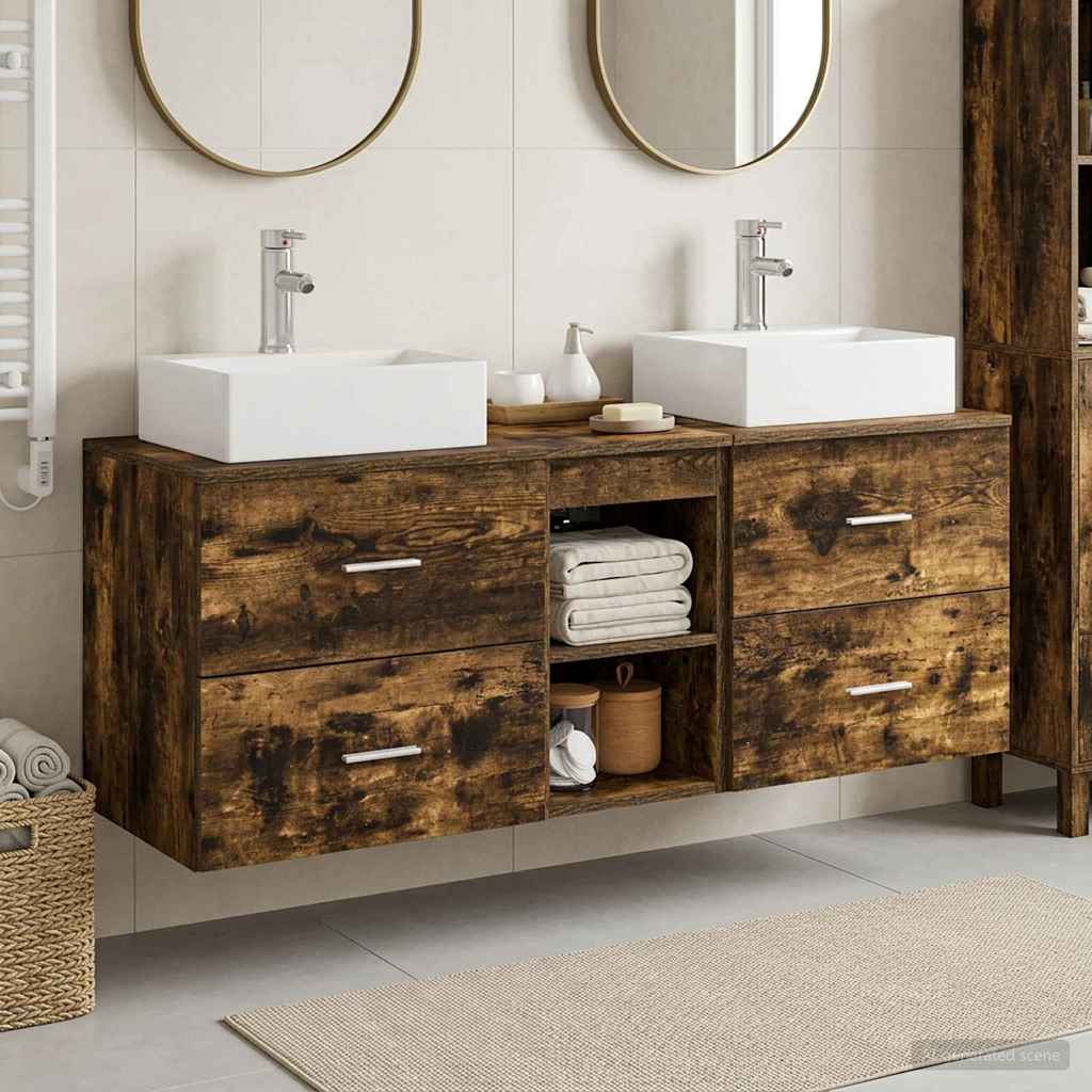 vidaXL Badkamerkastenset 3 st Wit 49,5 x 41 x 62,5 cm Bewerkt hout