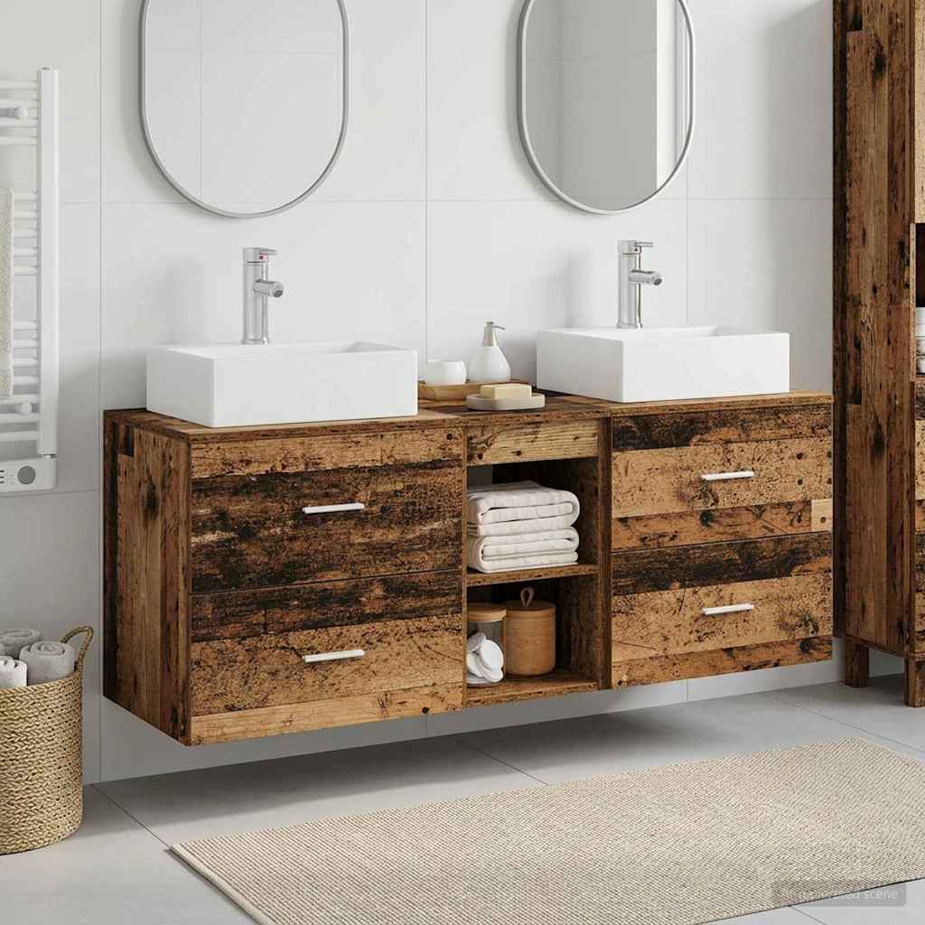 vidaXL Badkamerkastenset 3 st Wit 49,5 x 41 x 62,5 cm Bewerkt hout