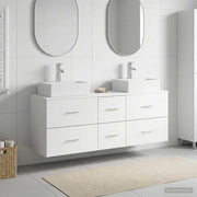vidaXL Badkamerkastenset 3 st Wit 49,5 x 41 x 62,5 cm Bewerkt hout