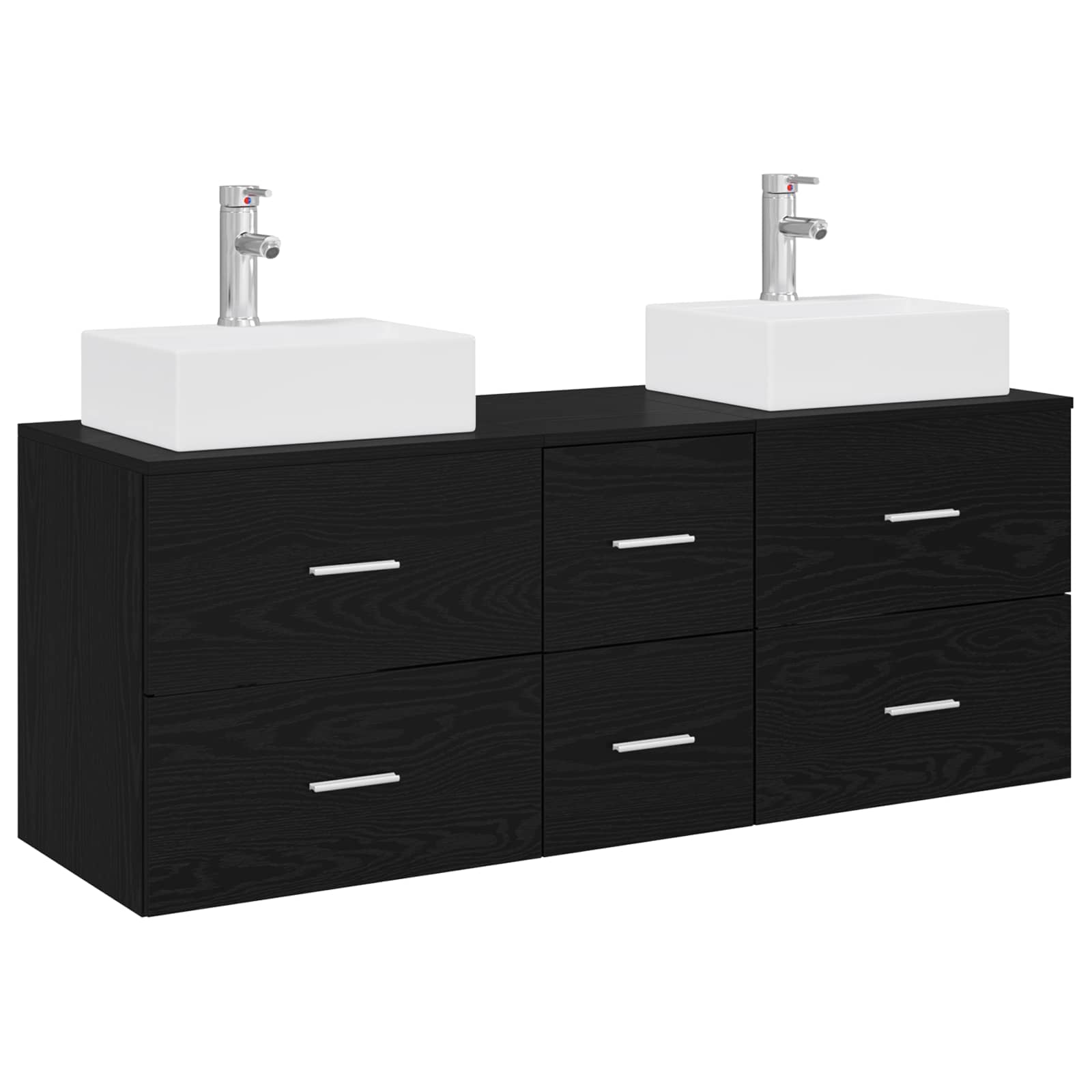 vidaXL Badkamerkastenset 3 st Wit 49,5 x 41 x 62,5 cm Bewerkt hout