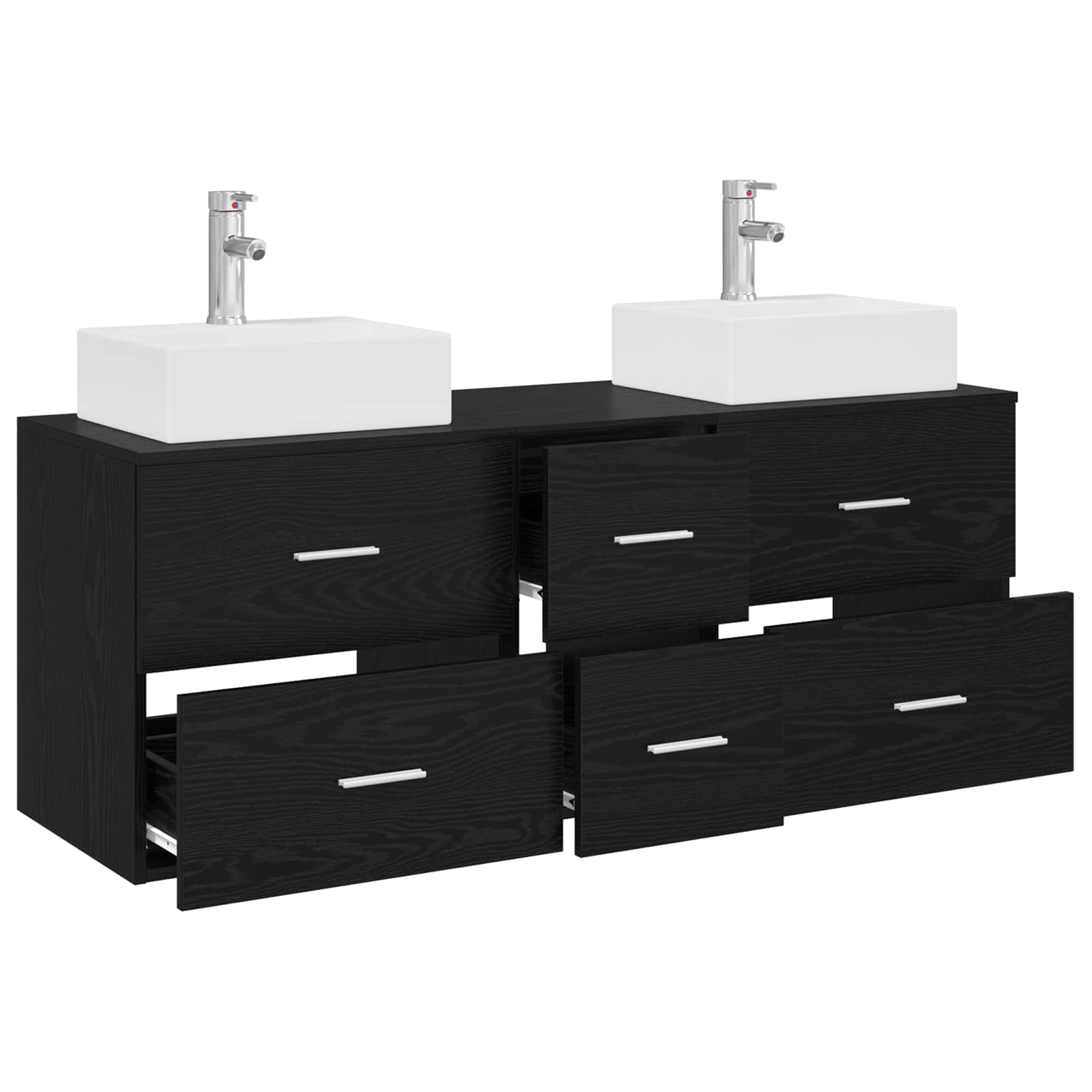 vidaXL Badkamerkastenset 3 st Wit 49,5 x 41 x 62,5 cm Bewerkt hout