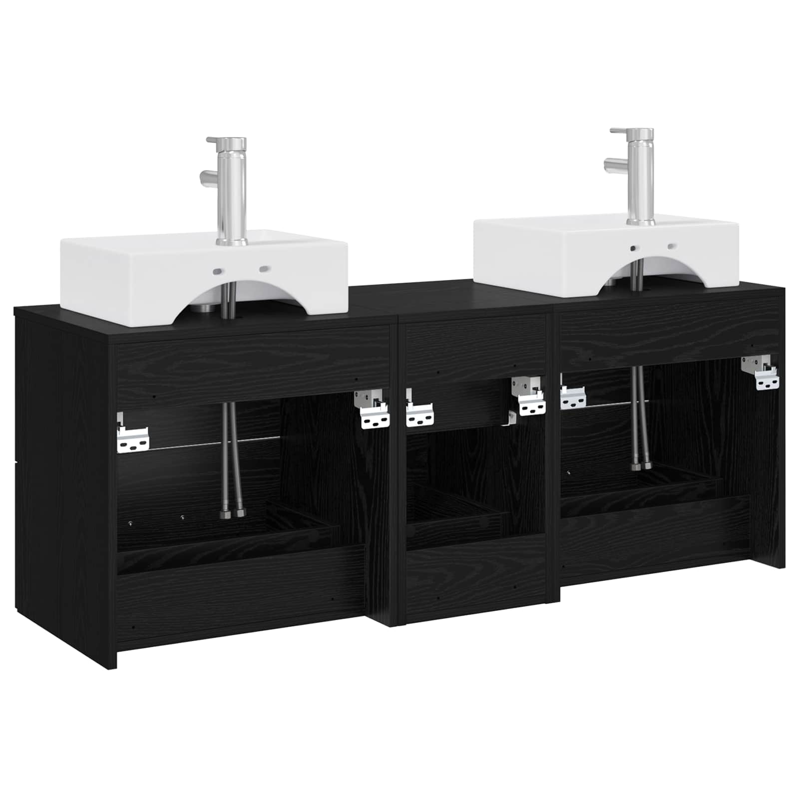 vidaXL Badkamerkastenset 3 st Wit 49,5 x 41 x 62,5 cm Bewerkt hout