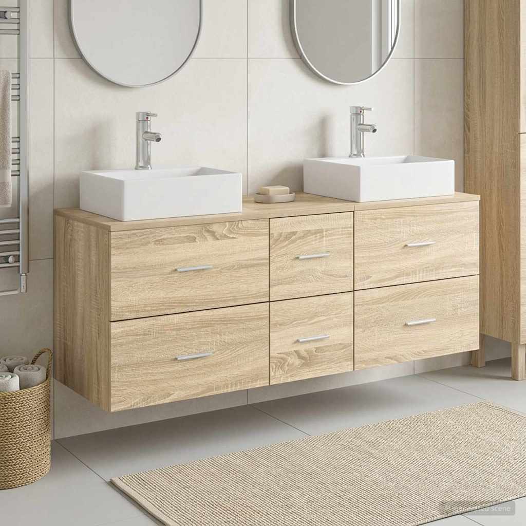 vidaXL Badkamerkastenset 3 st Wit 49,5 x 41 x 62,5 cm Bewerkt hout