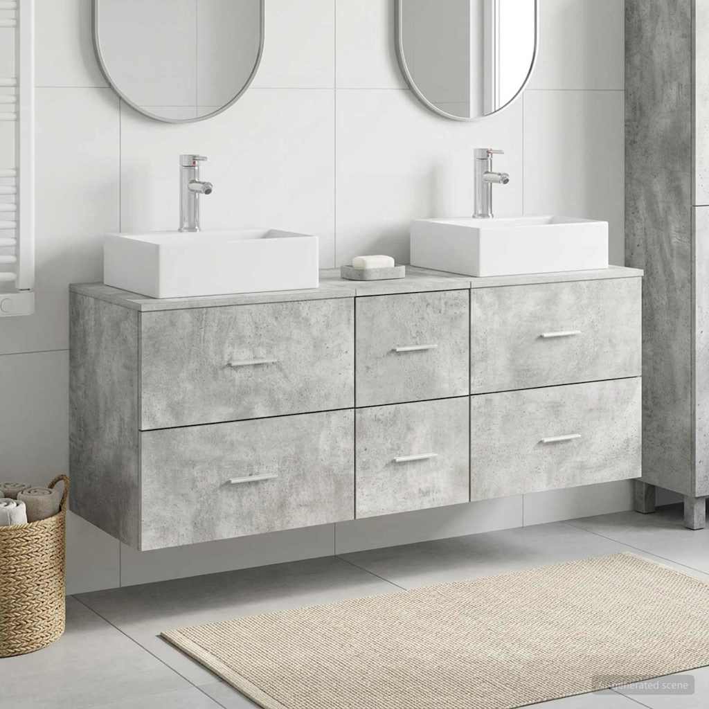 vidaXL Badkamerkastenset 3 st Wit 49,5 x 41 x 62,5 cm Bewerkt hout