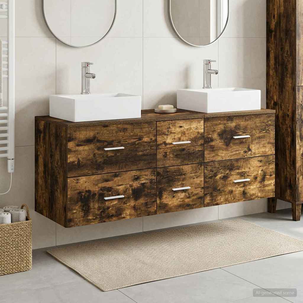 vidaXL Badkamerkastenset 3 st Wit 49,5 x 41 x 62,5 cm Bewerkt hout