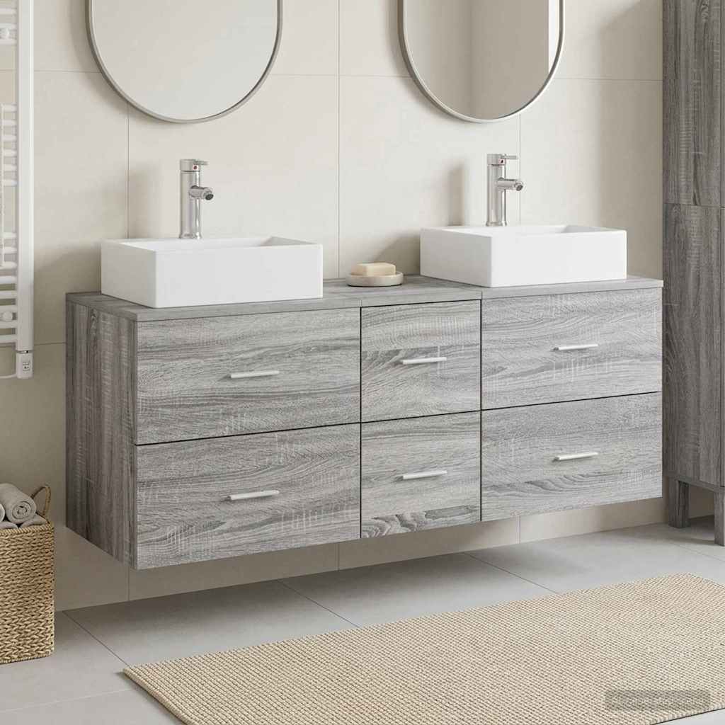 vidaXL Badkamerkastenset 3 st Wit 49,5 x 41 x 62,5 cm Bewerkt hout