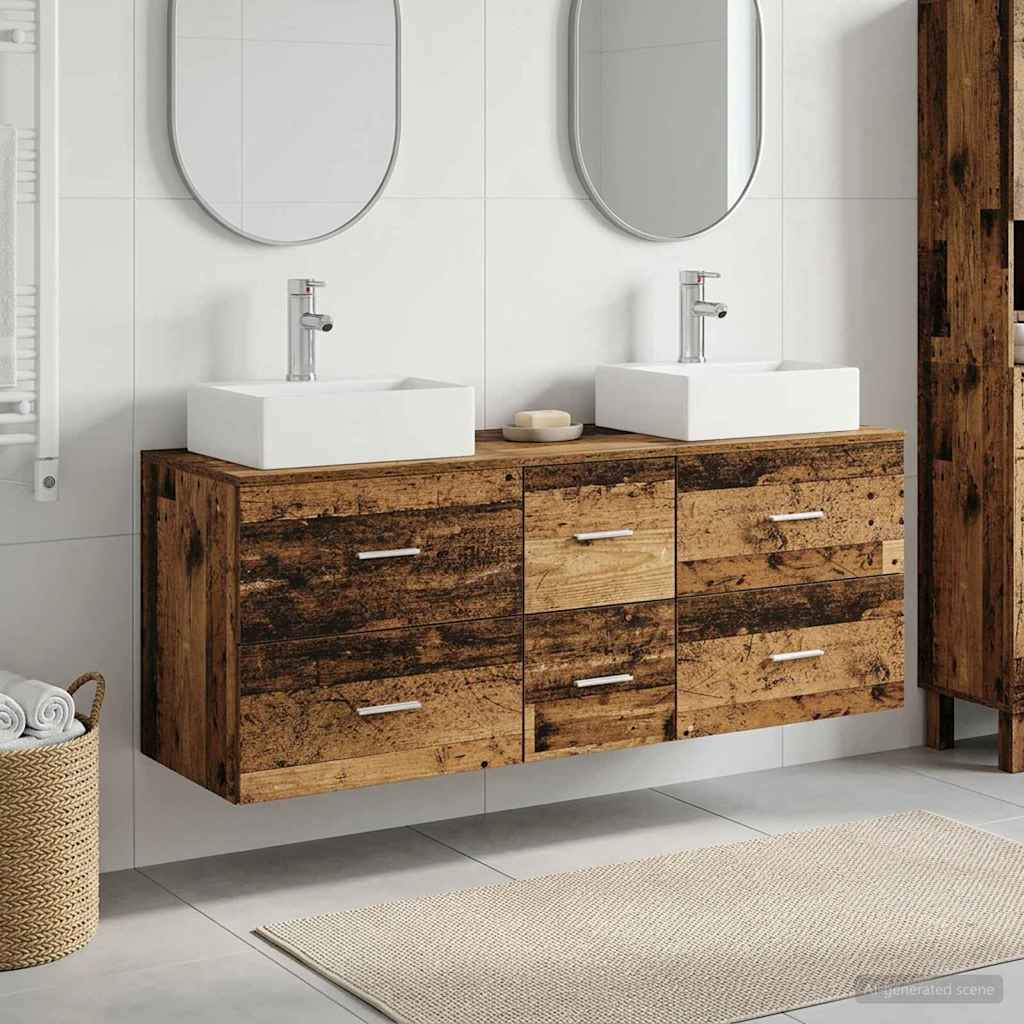 vidaXL Badkamerkastenset 3 st Wit 49,5 x 41 x 62,5 cm Bewerkt hout
