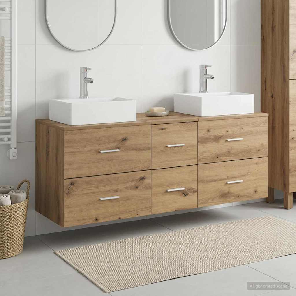 vidaXL Badkamerkastenset 3 st Wit 49,5 x 41 x 62,5 cm Bewerkt hout