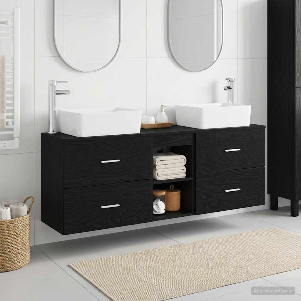 vidaXL Badkamerkastenset 3 st Wit 53 x 34,5 x 63 cm Bewerkt hout
