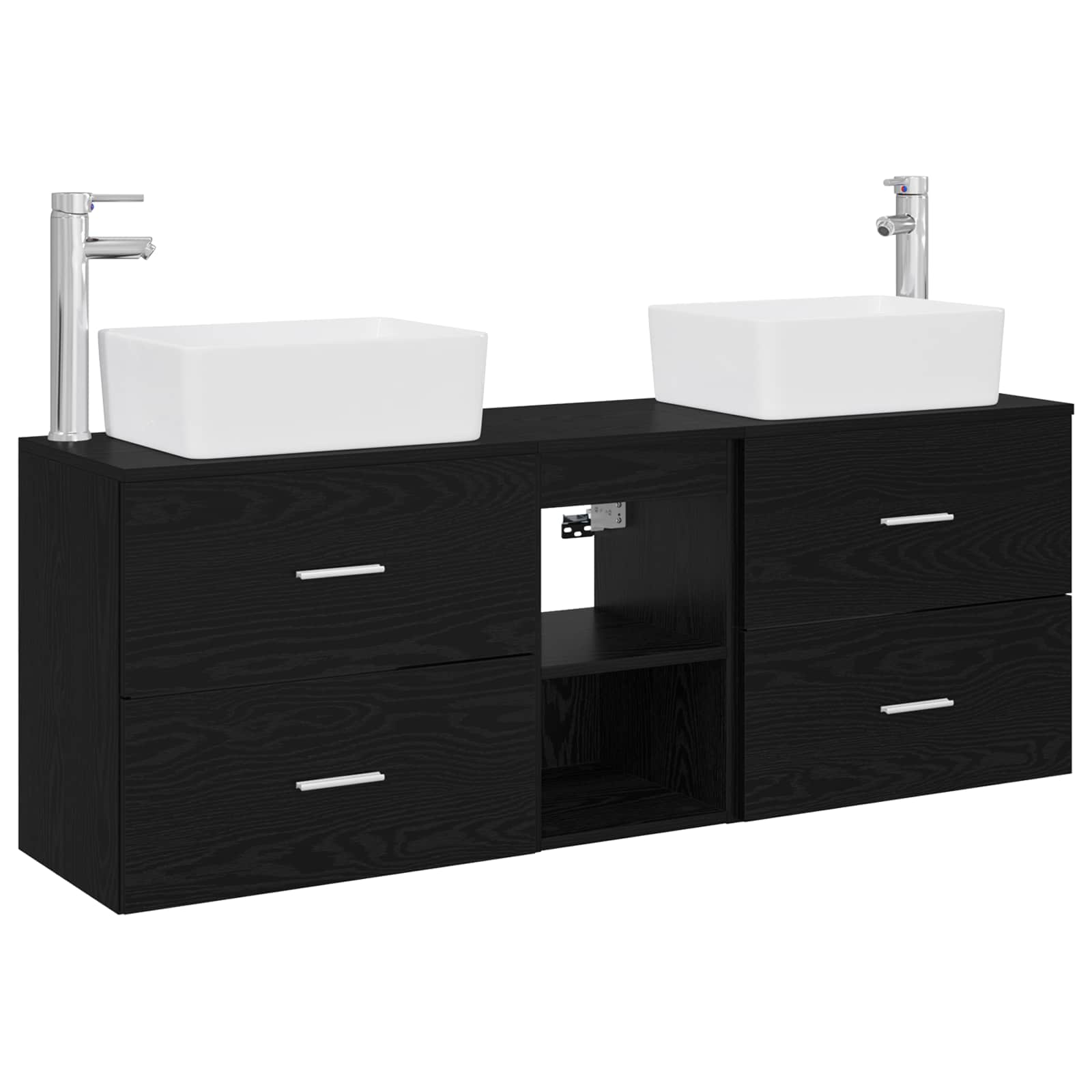 vidaXL Badkamerkastenset 3 st Wit 53 x 34,5 x 63 cm Bewerkt hout