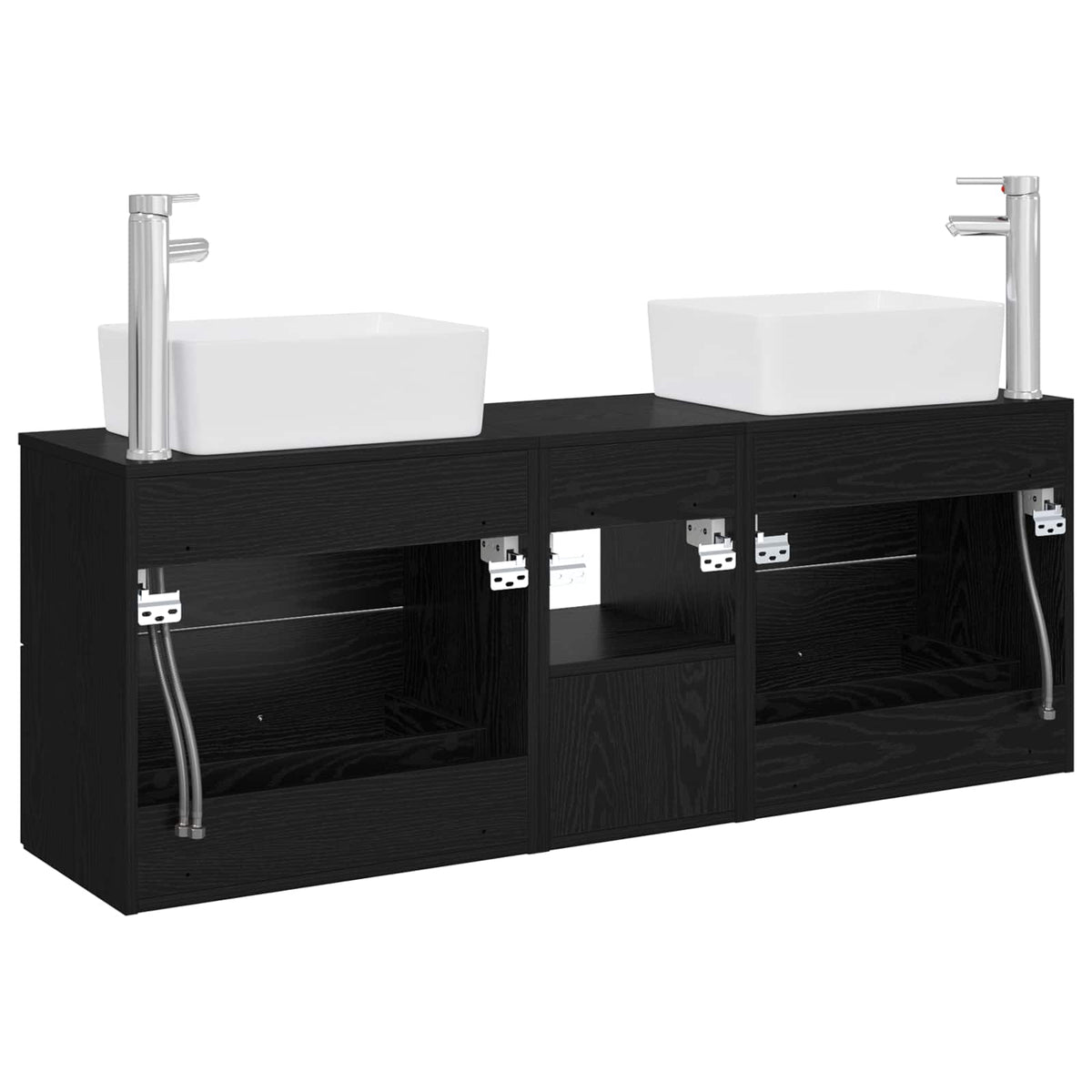 vidaXL Badkamerkastenset 3 st Wit 53 x 34,5 x 63 cm Bewerkt hout
