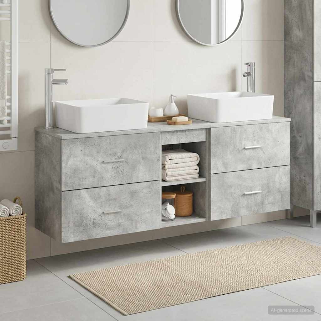 vidaXL Badkamerkastenset 3 st Wit 53 x 34,5 x 63 cm Bewerkt hout