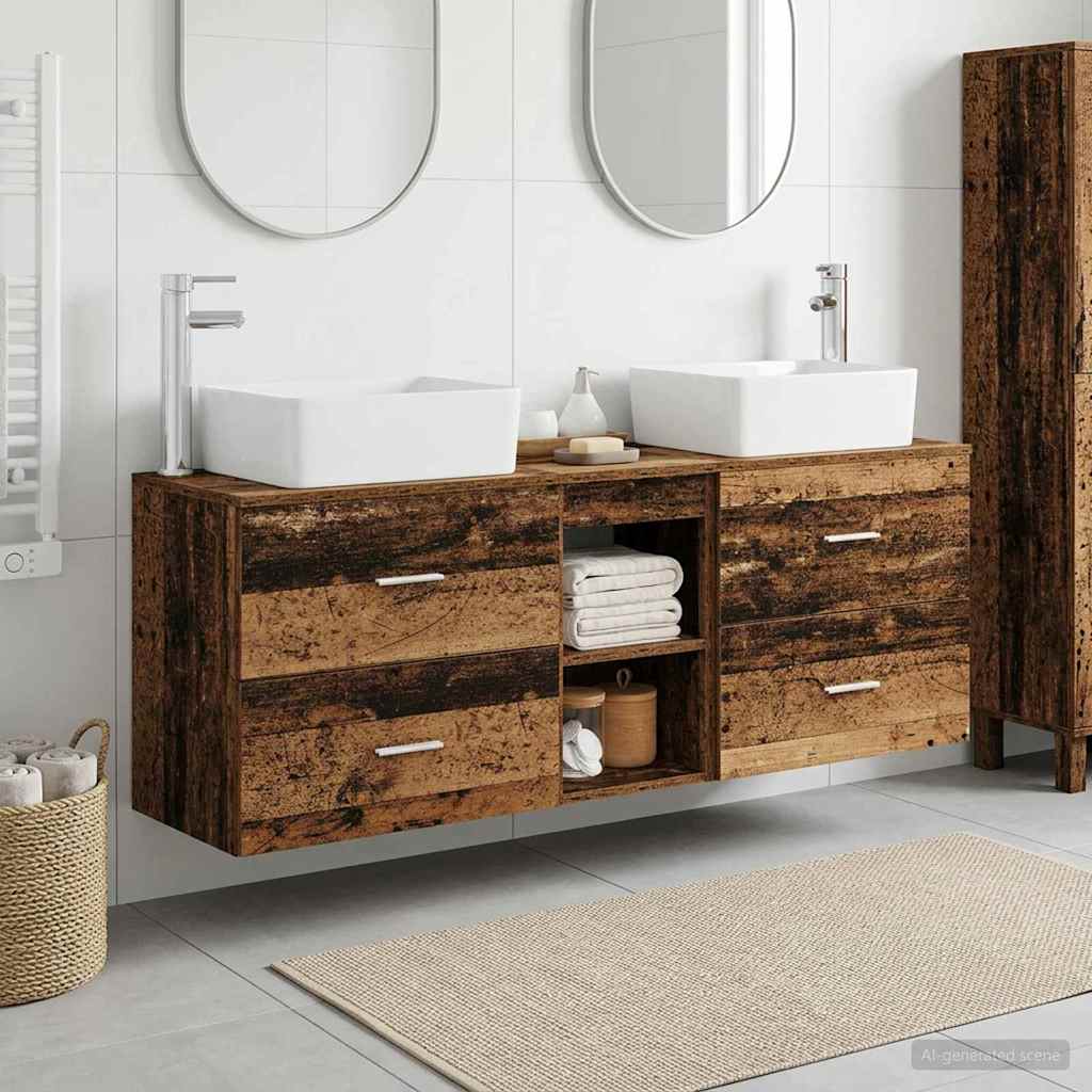 vidaXL Badkamerkastenset 3 st Wit 53 x 34,5 x 63 cm Bewerkt hout