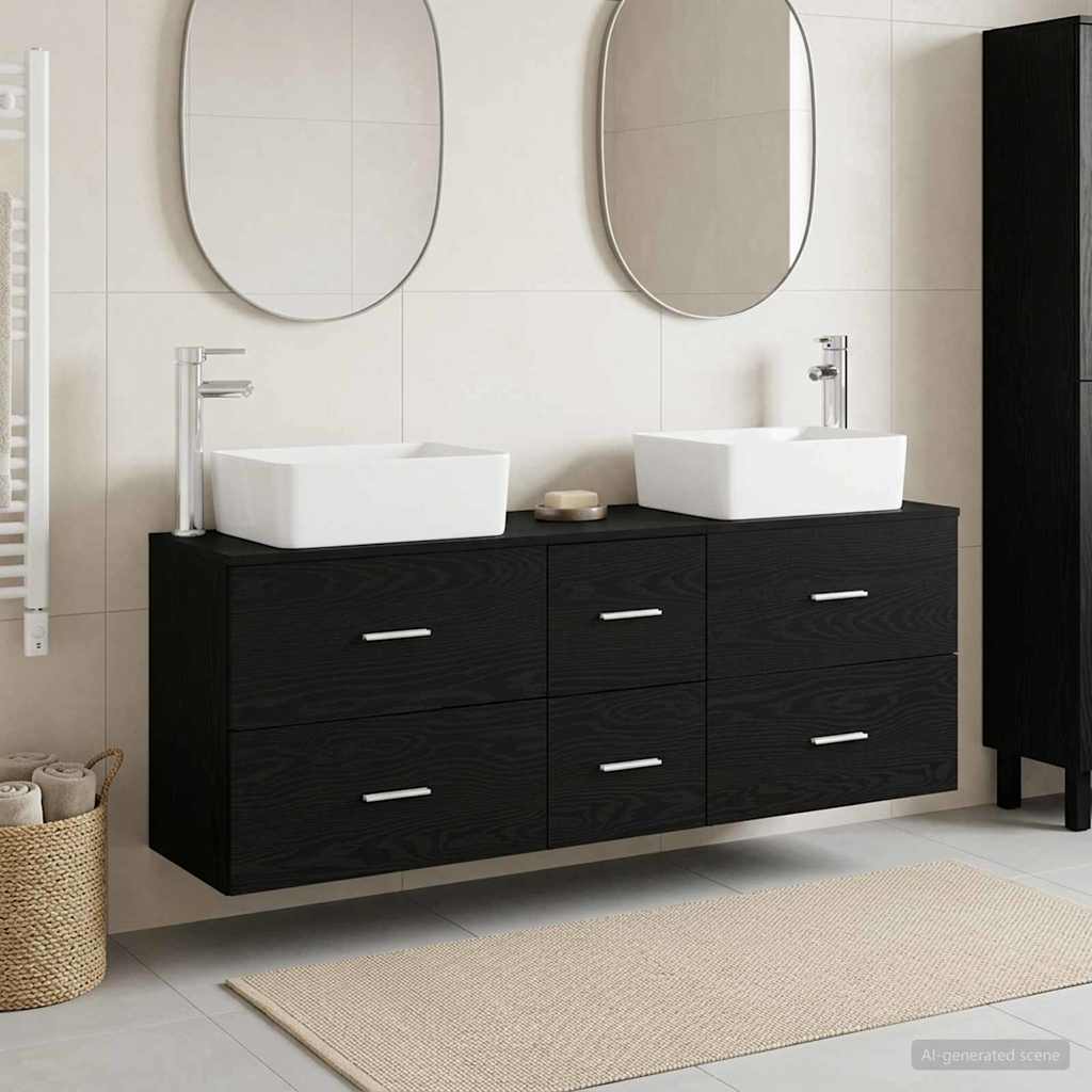 vidaXL Badkamerkastenset 3 st Wit 53 x 34,5 x 63 cm Bewerkt hout