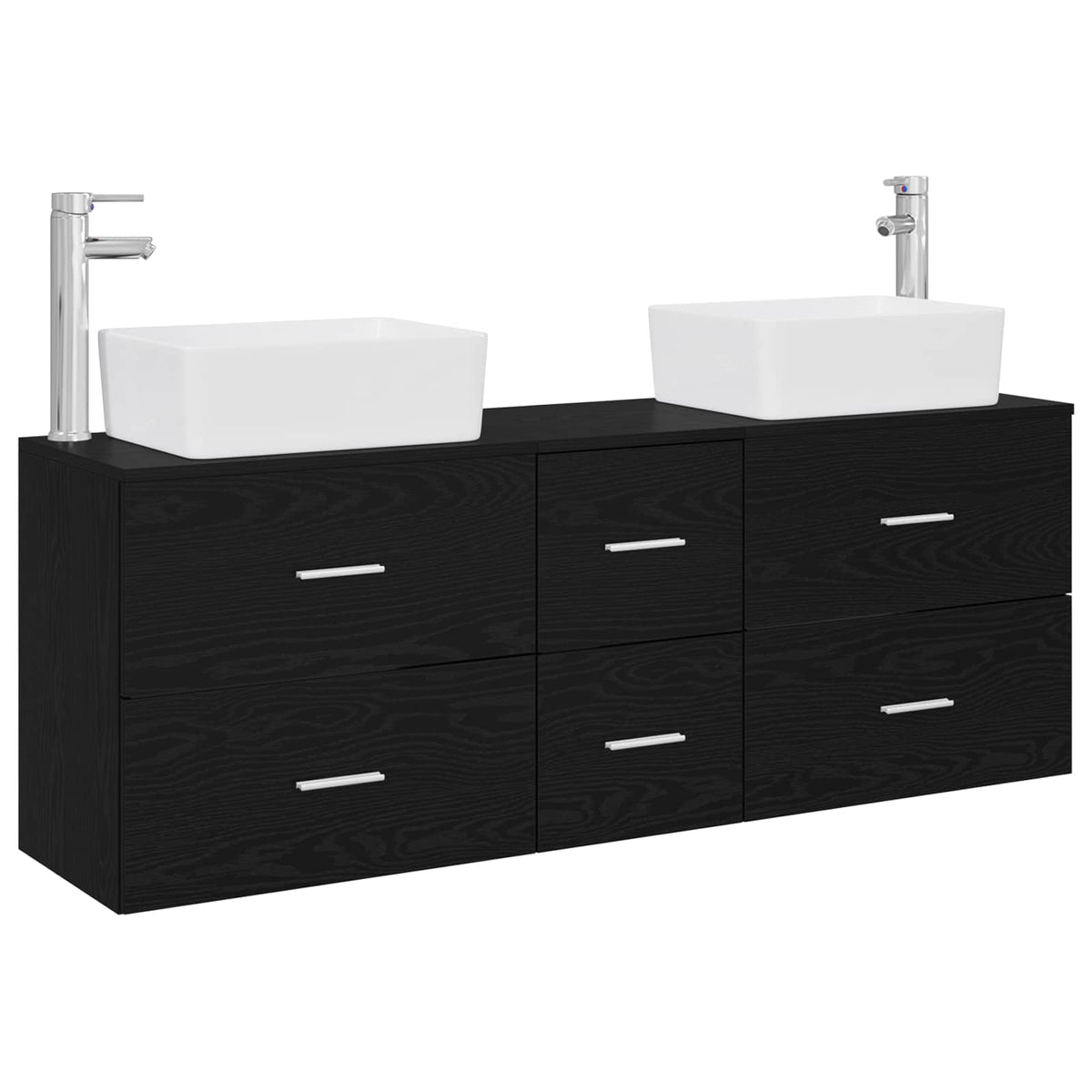 vidaXL Badkamerkastenset 3 st Wit 53 x 34,5 x 63 cm Bewerkt hout