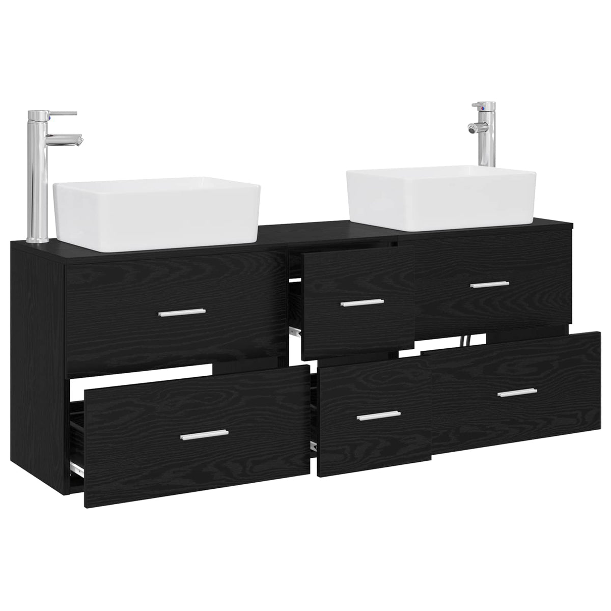vidaXL Badkamerkastenset 3 st Wit 53 x 34,5 x 63 cm Bewerkt hout